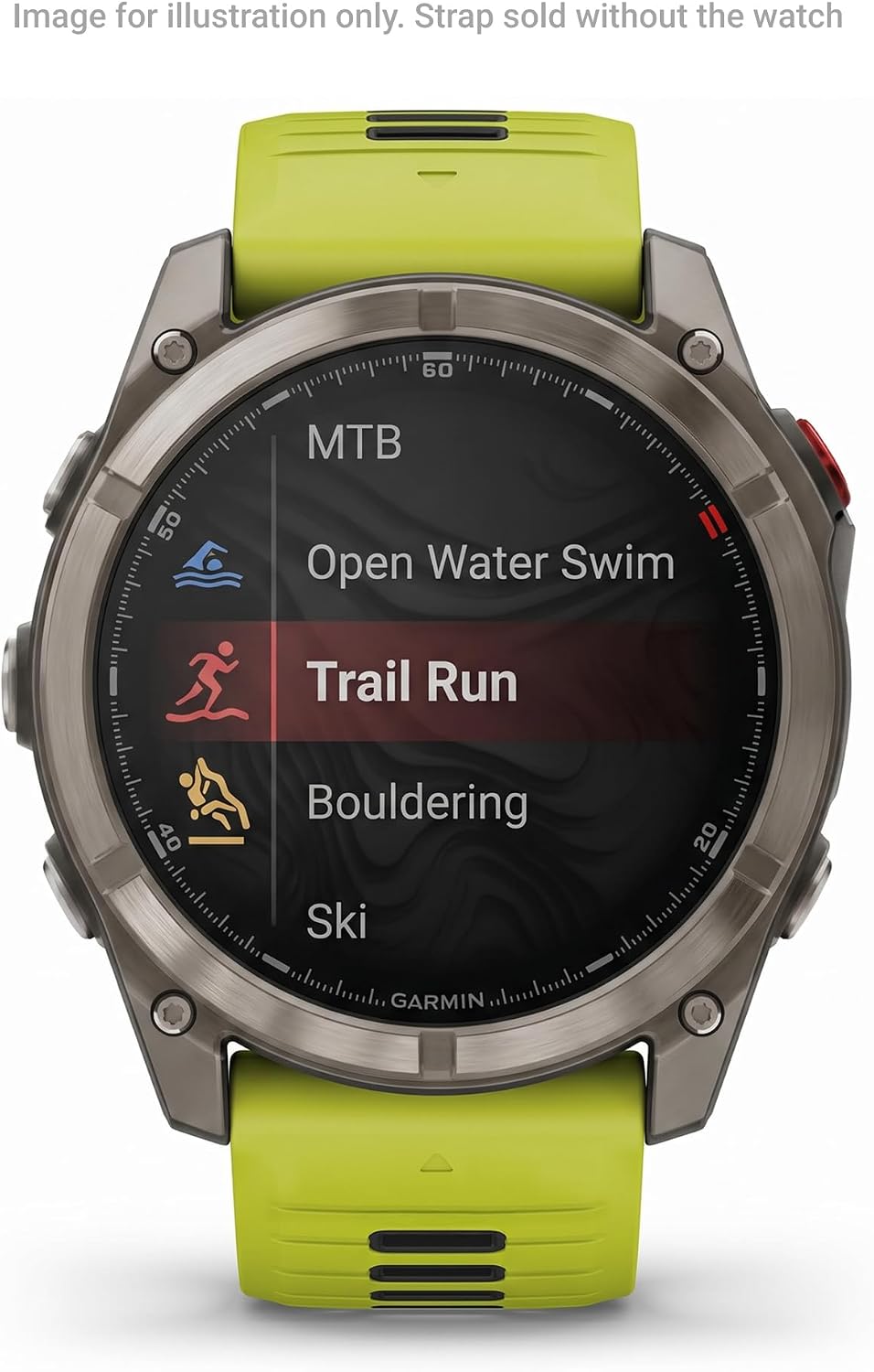 Garmin Unisex – Erwachsene QUICKFIT-Armband, Electric Lime/Graphit, 26mm