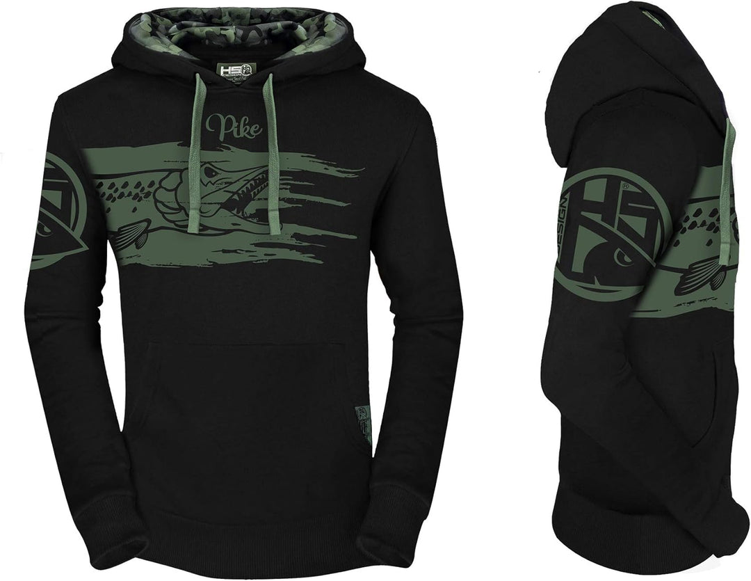 HOTSPOT DESIGN Hoodie Pike, L, Schwarz, mit Tarndetail, 010301403