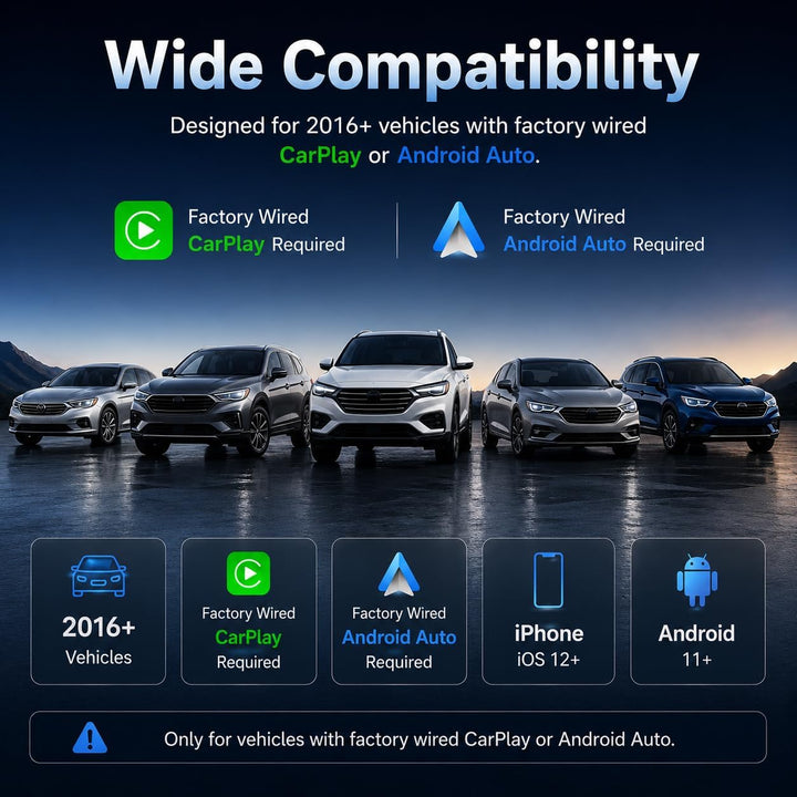 Sunweyer Plug-Play Wireless CarPlay Adapter Support Factory Wired CarPlay zu Wireless Caplay Dongle