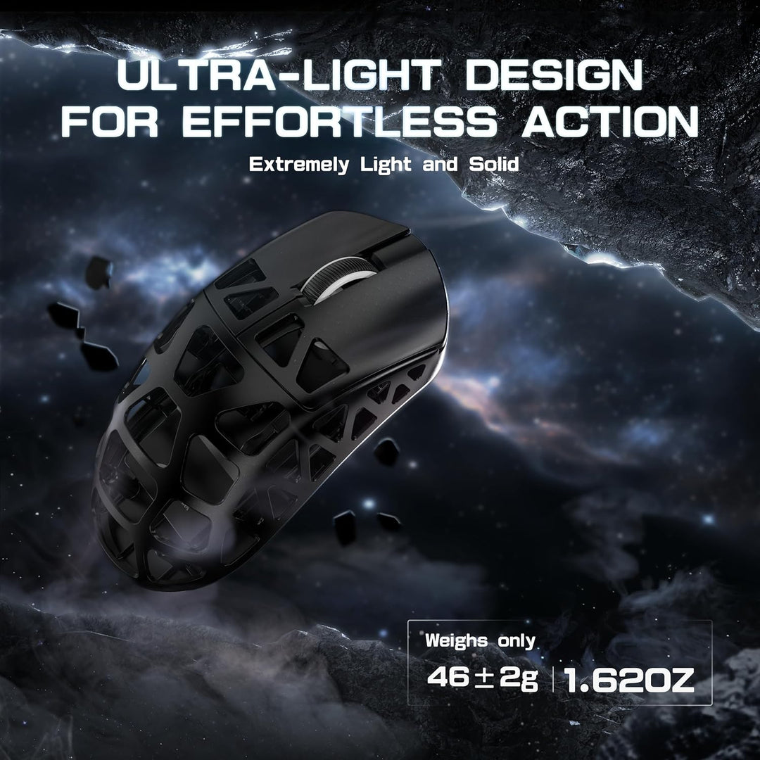 ATTACK SHARK R3PRO 46g Superlight Magnesiumlegierung Maus, 8000Hz Kabellose Abfragerate, 26000 DPI,