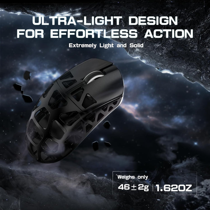 ATTACK SHARK R3PRO 46g Superlight Magnesiumlegierung Maus, 8000Hz Kabellose Abfragerate, 26000 DPI,