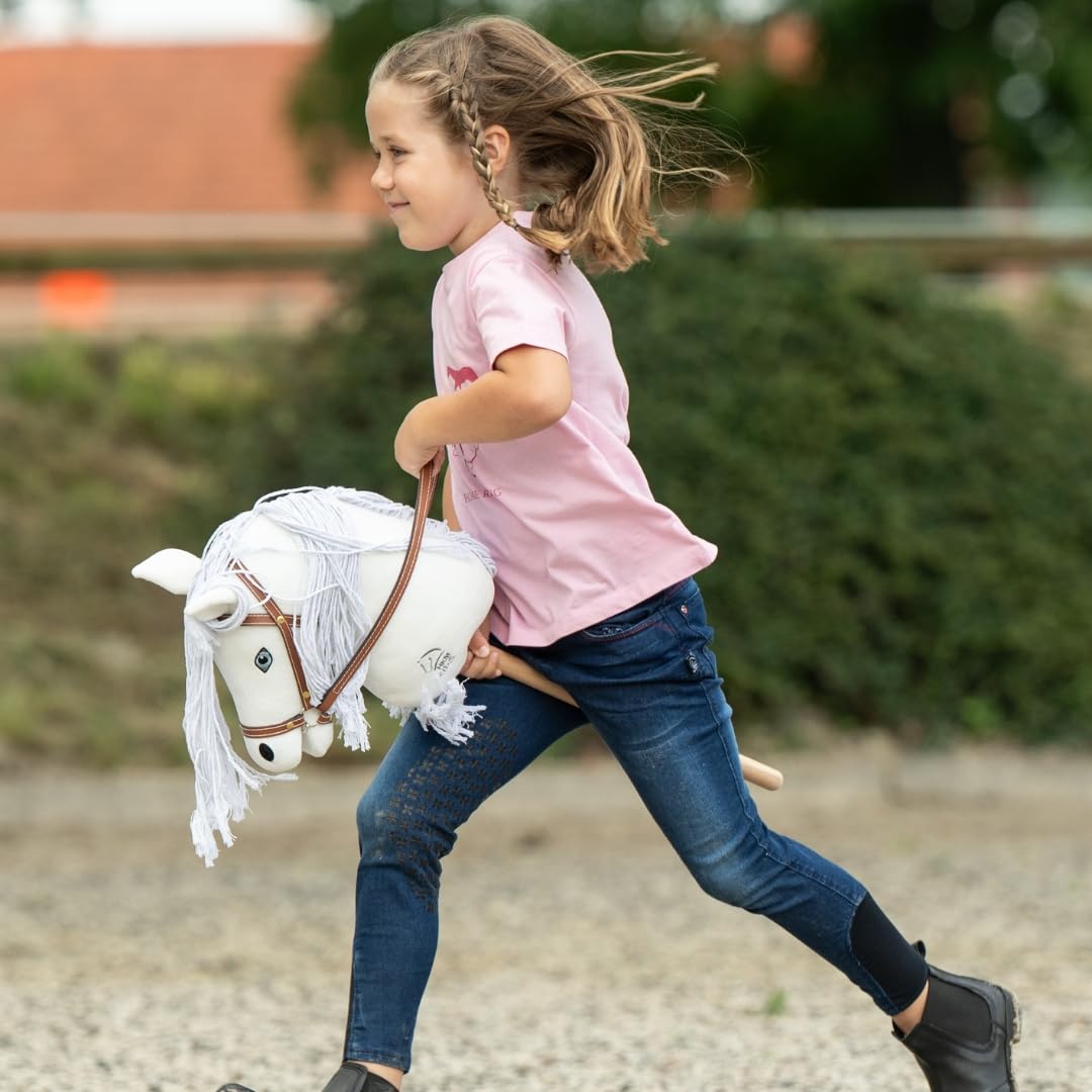 HKM Hobby Horse -Mini- Steckenpferd aus weichem Plüsch inkl. Zaumzeug - Weiss Weiss Einheitsgrösse,