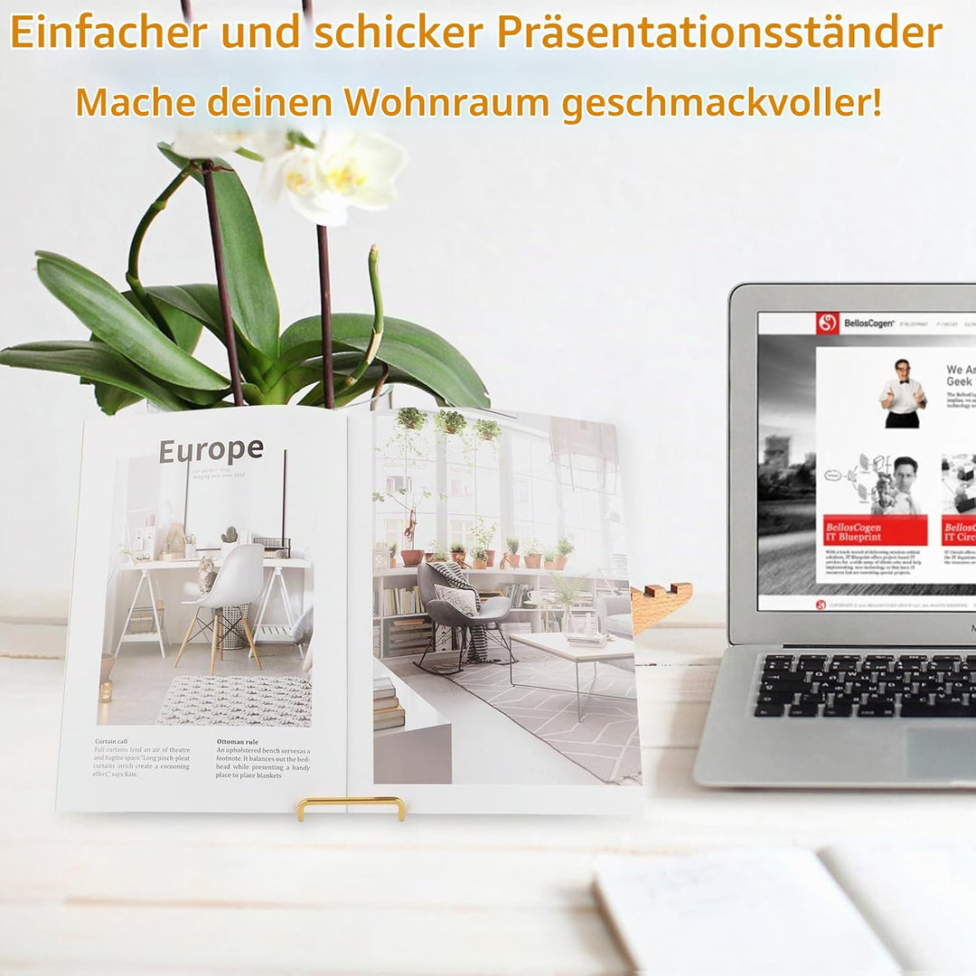 6 Stück 14cm Metall Tellerhalter Gold Tellerhalter Dekorative Tellerständer für Fotos Bücher Bilder