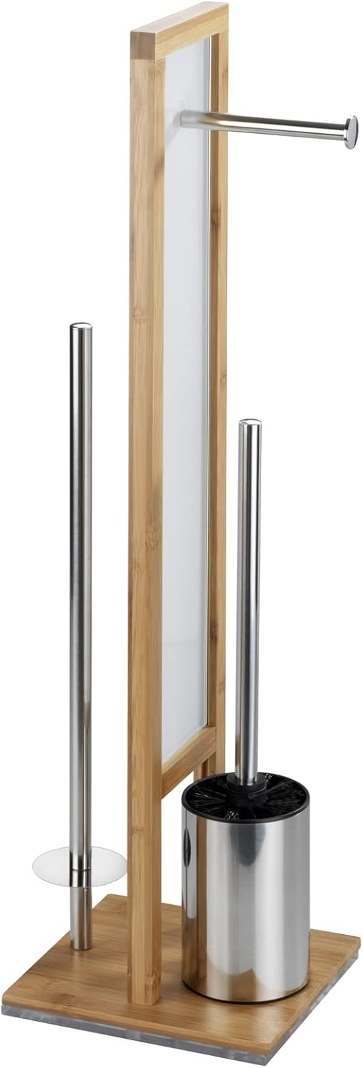 WENKO Stand WC-Garnitur Rivalta, mit integriertem Toilettenpapierhalter und WC-Bürstenhalter, aus ec