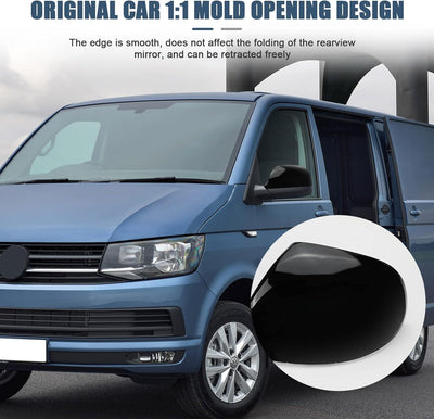 1 Paar Auto Spiegelkappen Aussenspiegel Ersatz für VW T5/T6/Transporter Caravelle, Aussenspiegelkapp