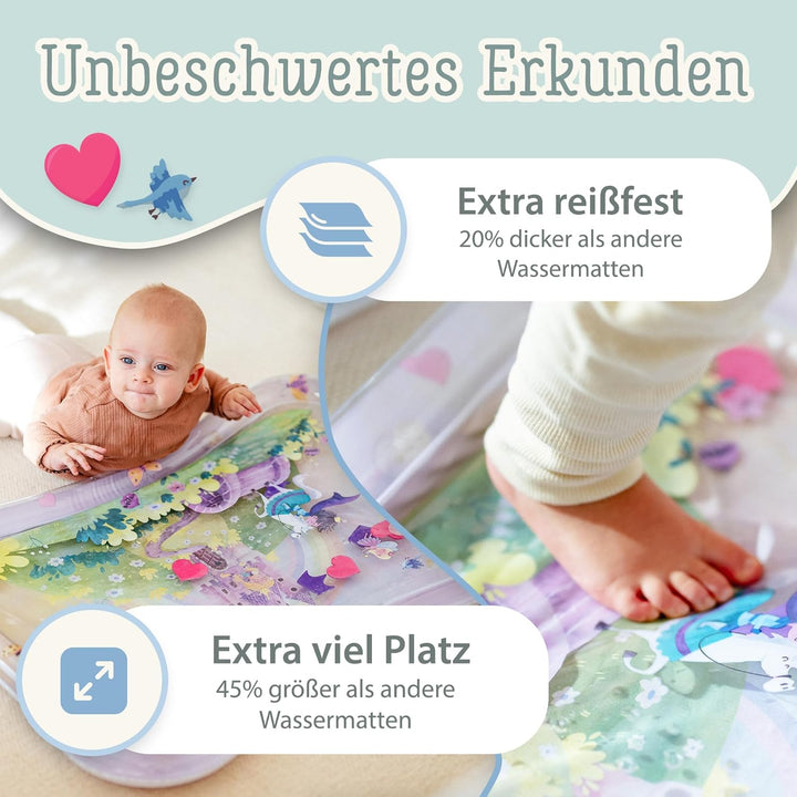 Freudeskind TummyTime Wassermatte XXL by, Baby Wasserspielmatte, 100% Phtalate- & BPA-frei ab 0, 3,