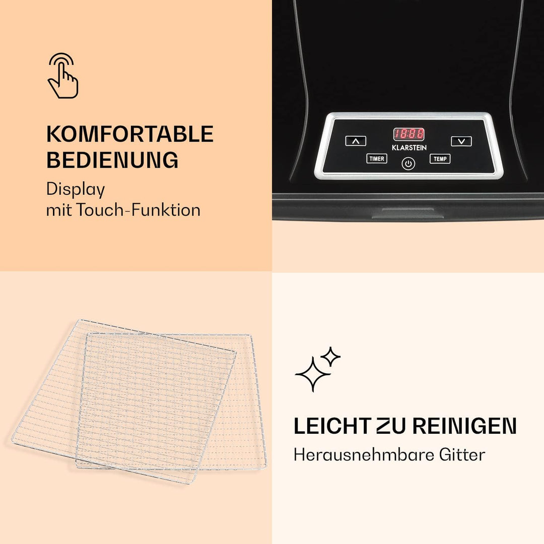 Klarstein Dörrautomat, Dörrgerät, Food Dehydrator, Dörrautomat aus Metall, Dehydrator Food Dryer, 6