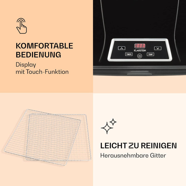 Klarstein Dörrautomat, Dörrgerät, Food Dehydrator, Dörrautomat aus Metall, Dehydrator Food Dryer, 6