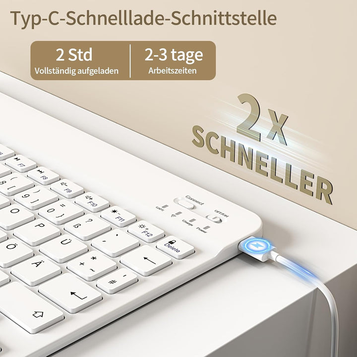 Hülle mit Tastatur für iPad 9. / 8. / 7. Generation 10,2 Zoll 2021/2020/2019, Bluetooth Magnetisch Q
