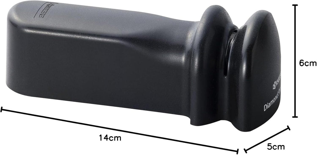 Kyocera Diamant Messerschärfer, manueller Schärfer mit Diamant-Rad für Keramik- und Stahlklingen, Lä