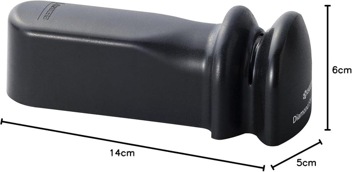 Kyocera Diamant Messerschärfer, manueller Schärfer mit Diamant-Rad für Keramik- und Stahlklingen, Lä
