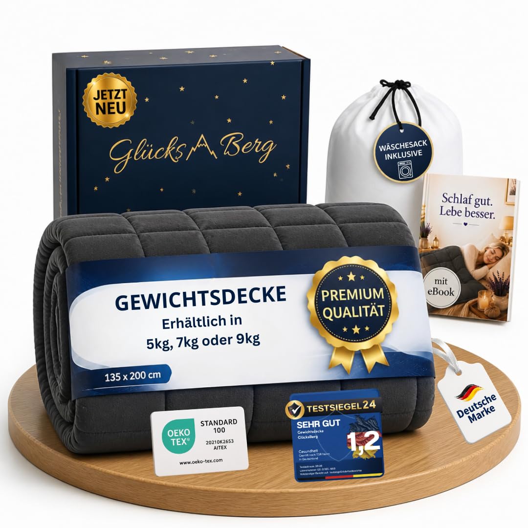 Gewichtsdecke 7kg Bettdecke 135x200 Baumwolldecke - waschbare Premium Decke, 7kg