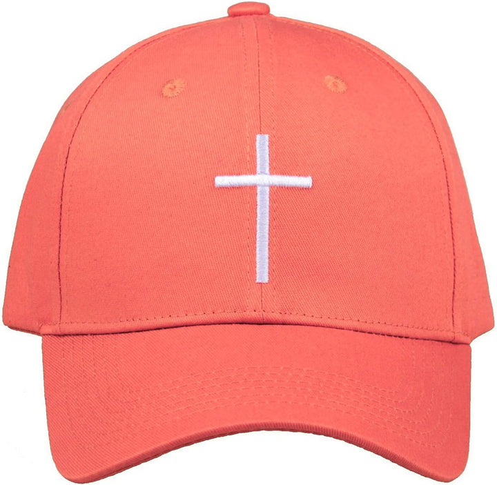 Bexxwell Baseball Cap lachsorange mit Kreuz-Stickerei (optimale Passform, Kappe, orange, lachs, Base
