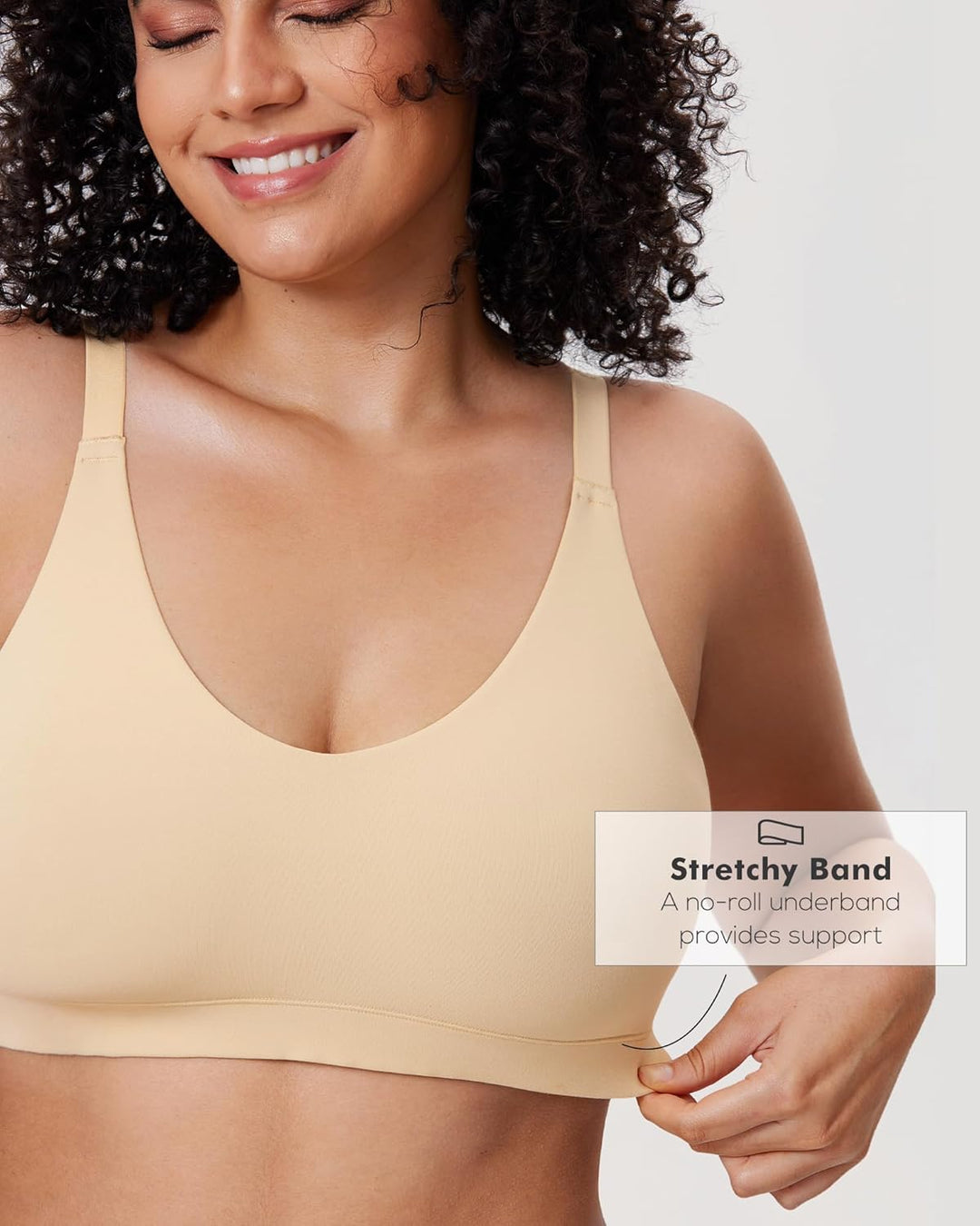 DELIMIRA Damen Bralette Tshirt BH ohne Bügel Grosse Grössen Nahtlos Soft BHS Komfort Ungefüttert