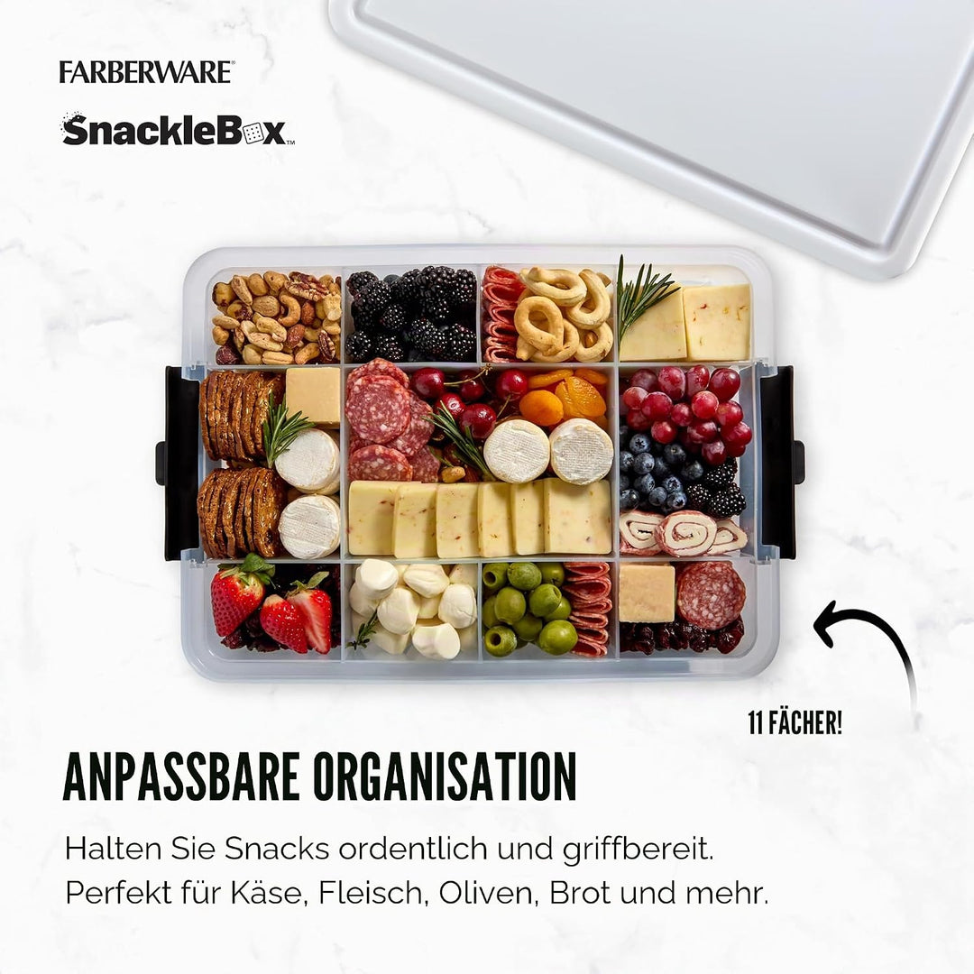 Farberware Grosses Build-A-Board Snacklebox Serviertablett mit verschliessbarem Kunststoff-Schneideb