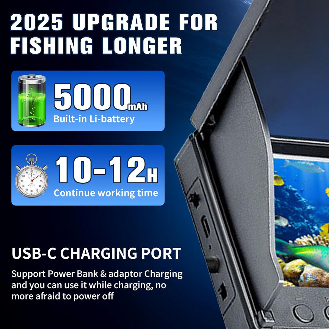 Fischfinder, Unterwasserkamera Angeln, Fish Finder Kamera IP68 Wasserdicht Unterwasser Kamera, 5000m