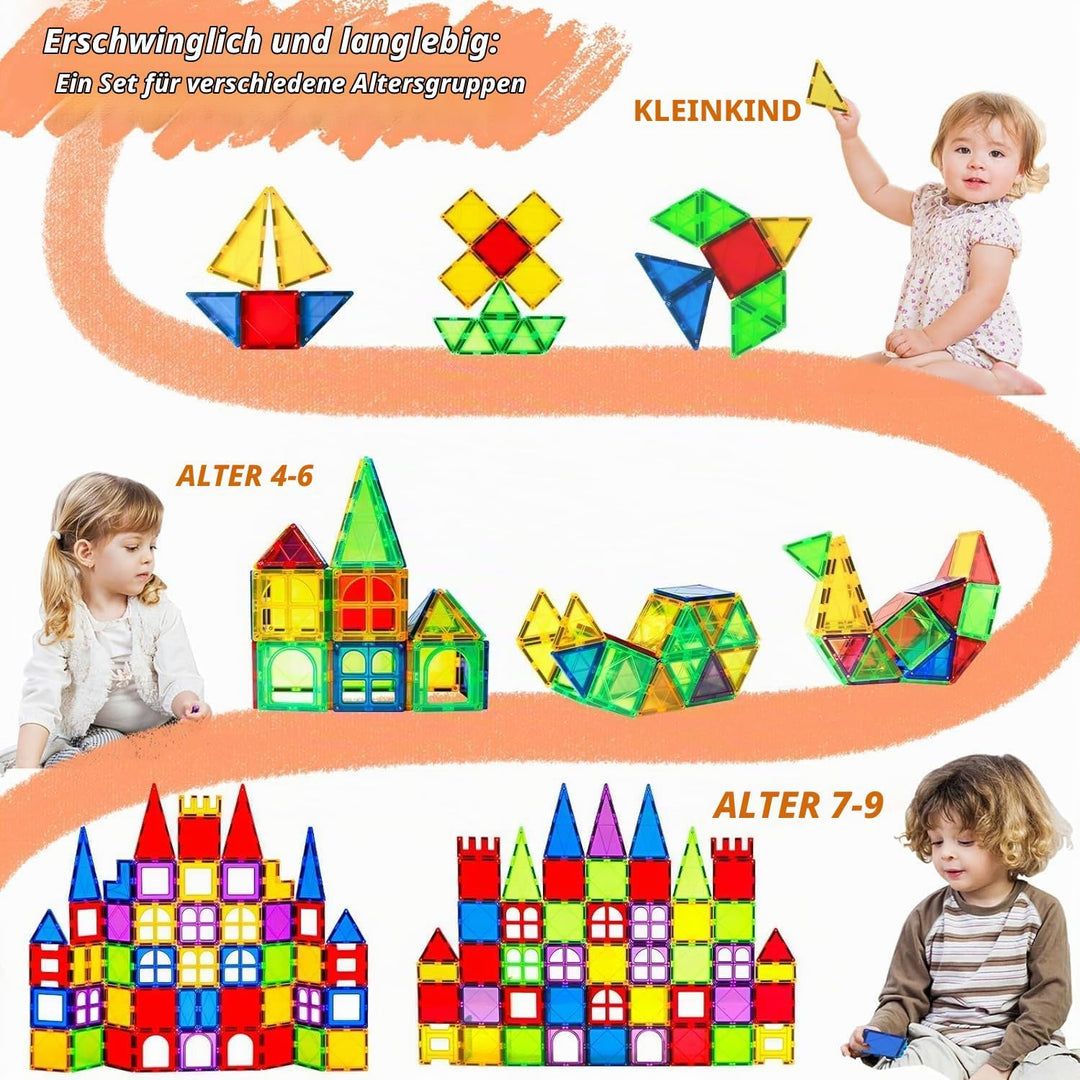 Magblock 120 Stück Magnetische Bausteine, Magnet Spielzeug Magnetspiele Kinderspielzeug Kinder für 3