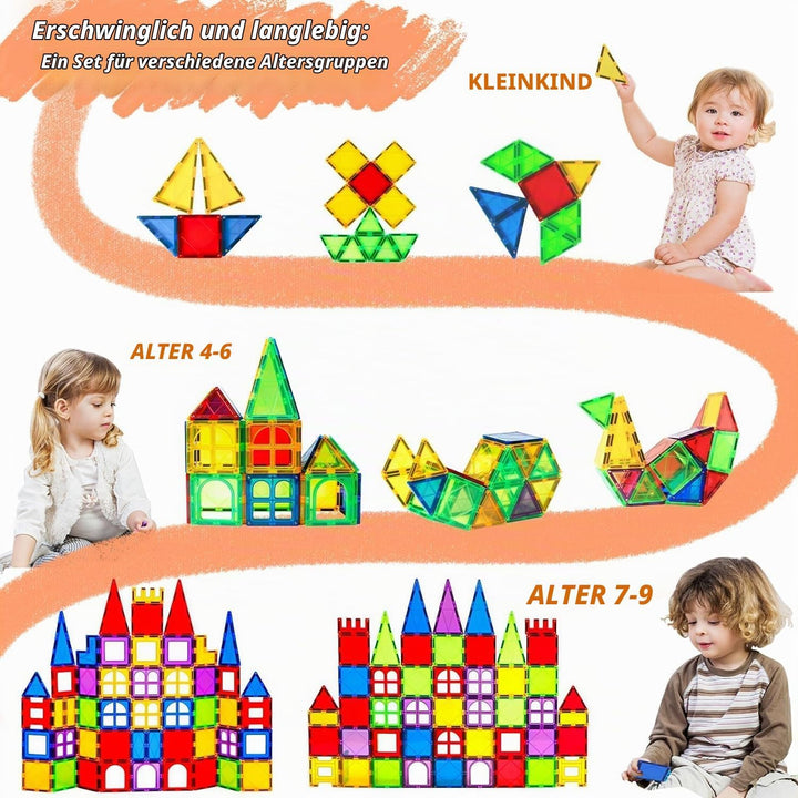 Magblock 120 Stück Magnetische Bausteine, Magnet Spielzeug Magnetspiele Kinderspielzeug Kinder für 3
