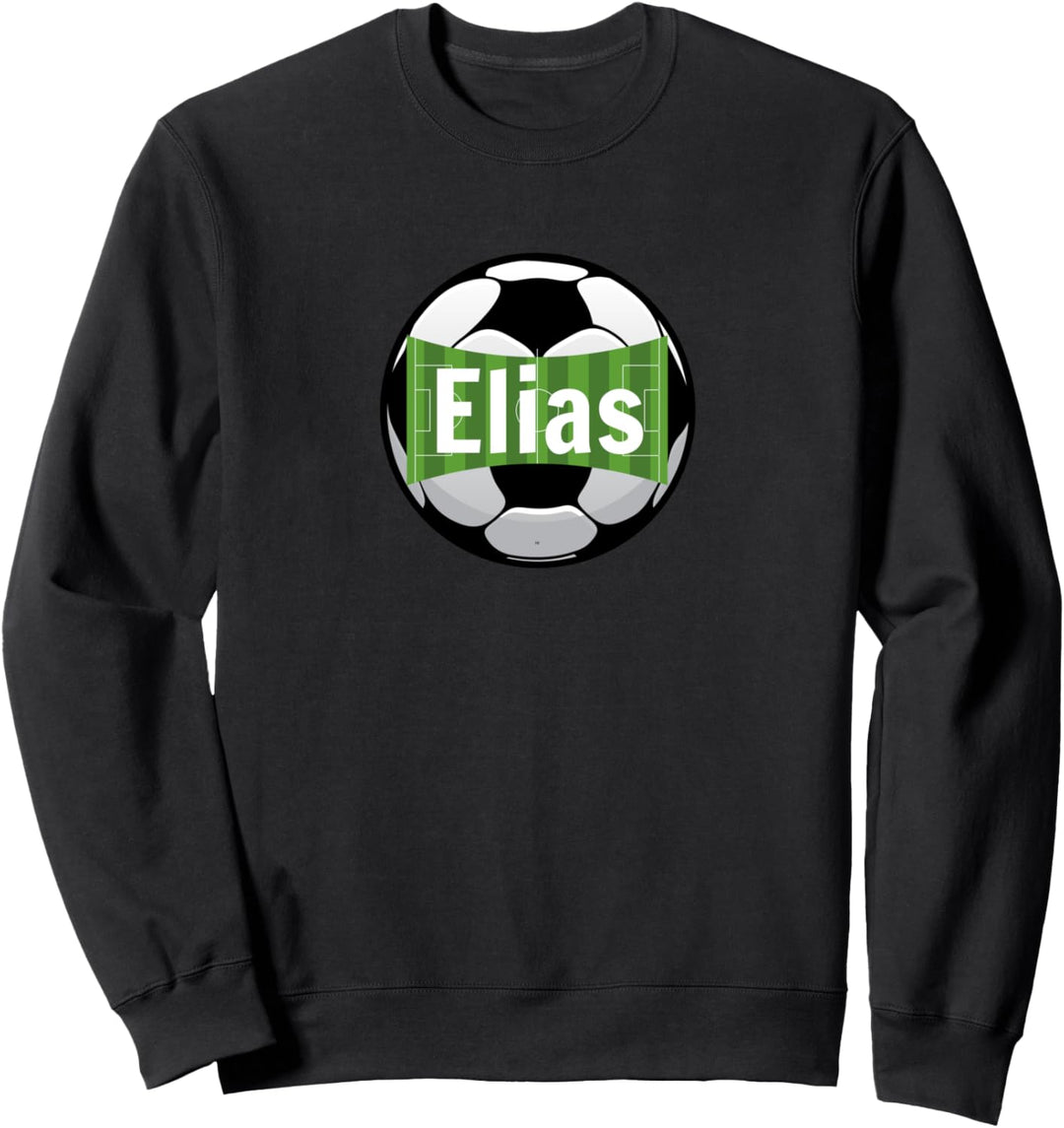 Elias der Fussballer für grosse und kleine Stürmer Fussball Sweatshirt