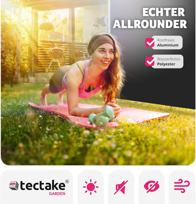 tectake blickdichte Aluminium Seitenmarkise, Wind- und Sichtschutz für Balkon, Garten und Terrasse,