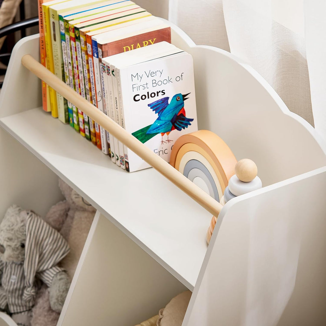 SoBuy Kinderregal mit 3 Fächern Bücherregal Aufbewahrungsregal für Kinder Montessori Regal weiss BHT