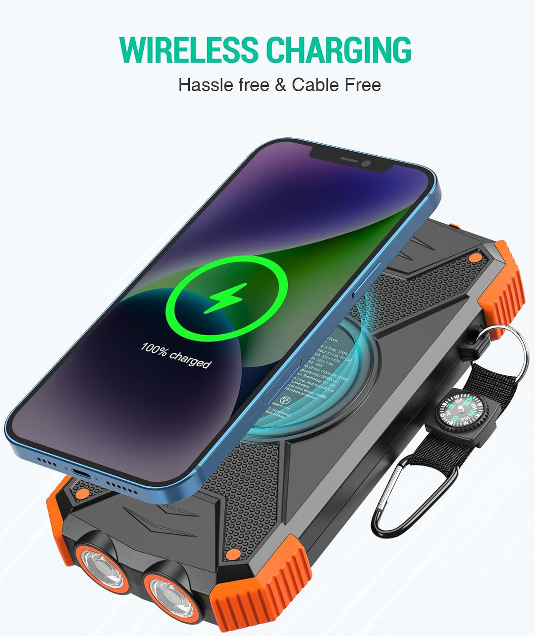 BLAVOR Solar Powerbank Solarladegerät 10000mAh, PD 20W Schnelles Laden tragbare USB C Power Bank mit