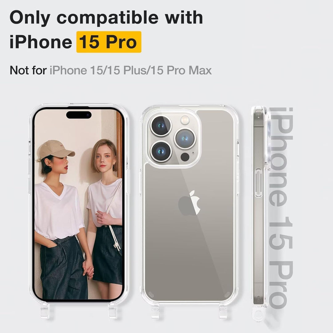 GOODVISH Handykette für iPhone 15 Pro Hülle mit Band | Kameraschutz und Bildschirmschutz | | Necklac