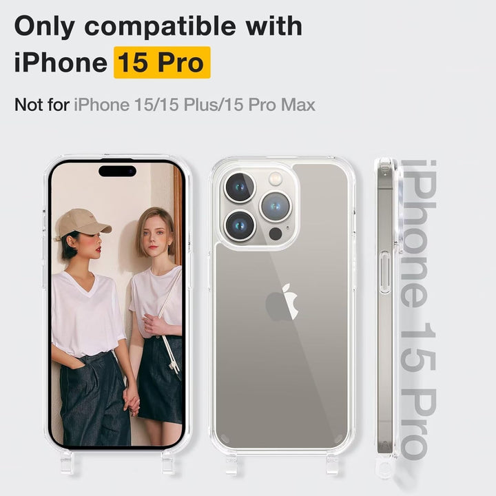 GOODVISH Handykette für iPhone 15 Pro Hülle mit Band | Kameraschutz und Bildschirmschutz | | Necklac