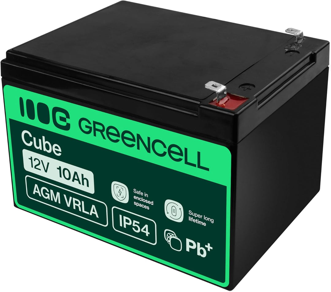 Green Cell® AGM 12V 10Ah Akku Vlies Batterie VRLA Blei Batterie Bleiakku Ersatzakku Akkubatterie Ver