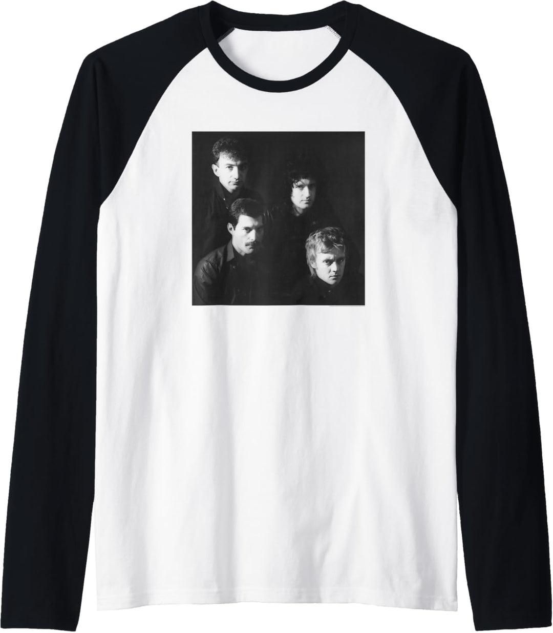 Queen Offizielles Band Promo Schwarz & W Vintage-Foto Raglan