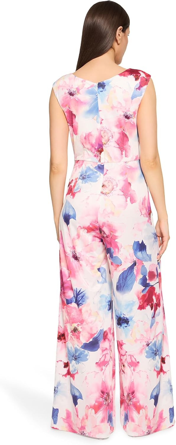 Vera Mont Damen Jumpsuit mit Blumenprint 36W Cream/Pink, 36W Cream/Pink