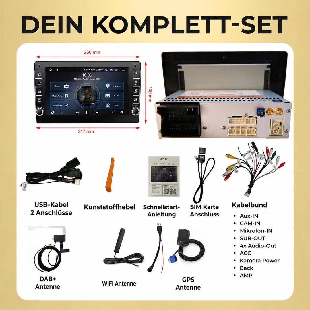 M.I.C. AVM8 Android 13 Autoradio mit navi: Snapdragon 665 6G+64G;8" IPS Display;4G SIM,Carplay,Andro