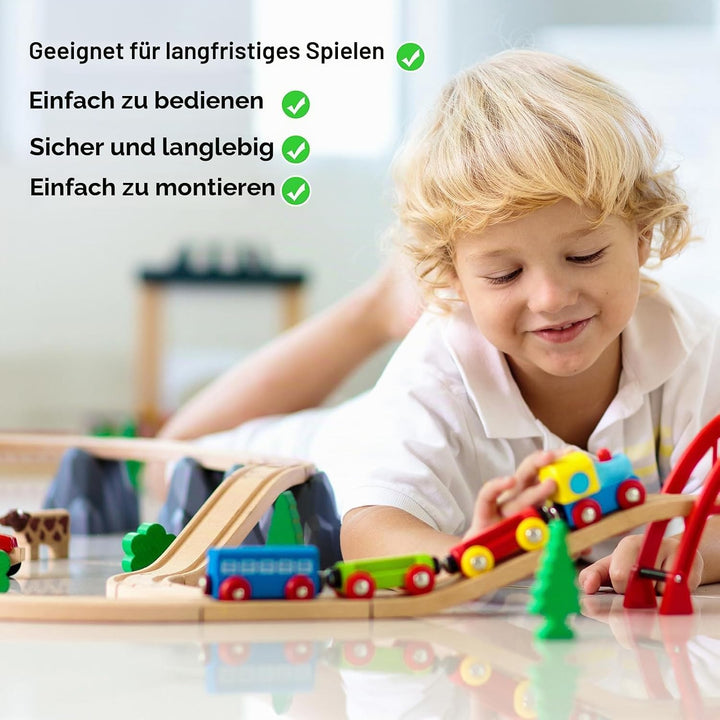 Holzeisenbahn Schienen Adapter Set 28 Stück, Universelle Holzschienen Verbinder aus Kunststoff, Komp