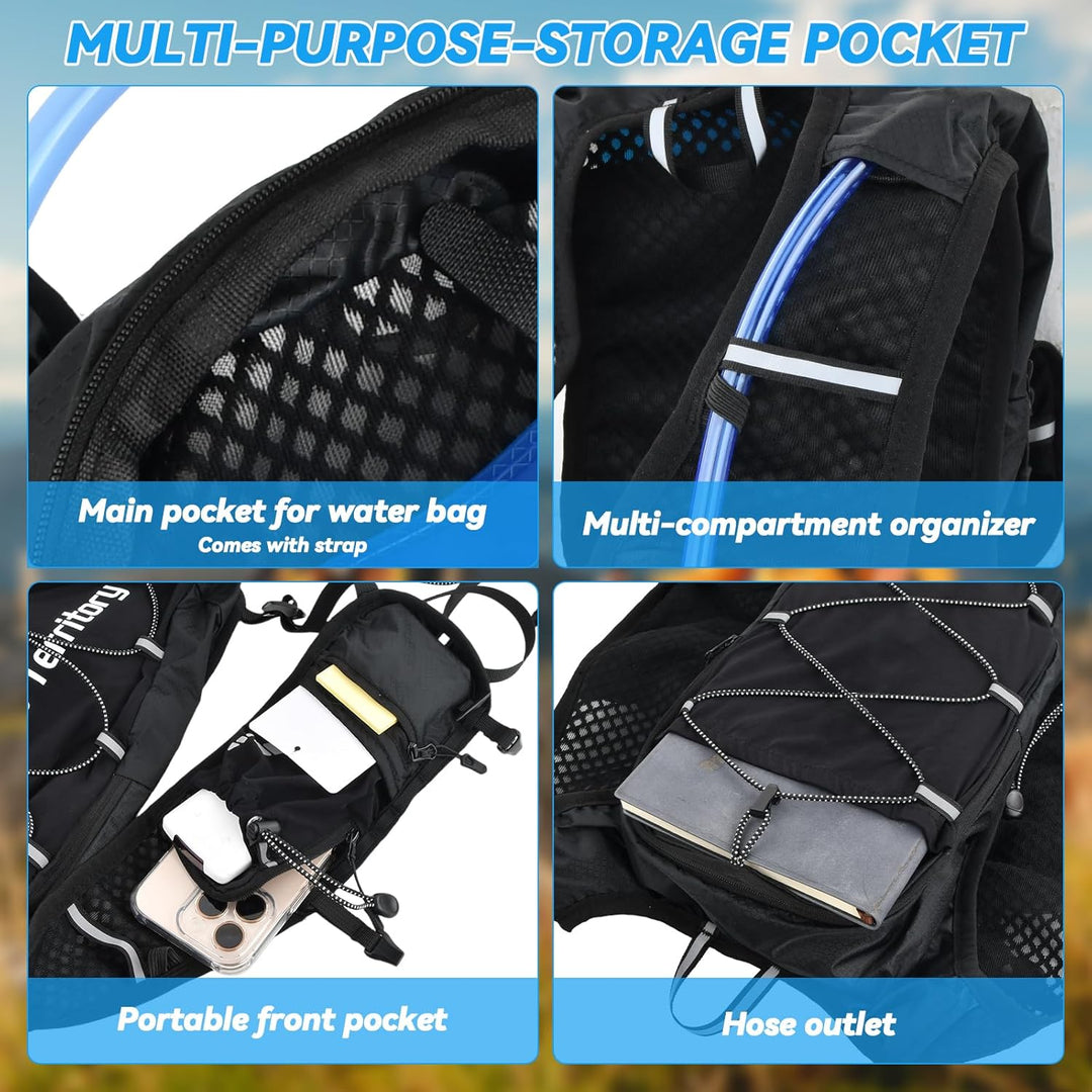 Gewichtsweste, Laufweste Damen Herren mit 2L Trinkrucksack und 500ml Wasserflasche, Laufrucksack mit