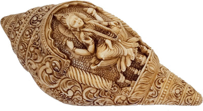 Purpledip 12508B Idol Shankh (Shankha) Conch Lakshmi: Tierversuchsfrei, vegan, aufwendiges Design, S