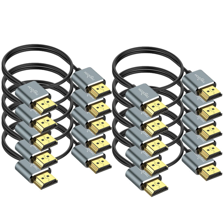 Twozoh Schlankes 4K HDMI auf HDMI 2.0 Kabel 2M, 10 Stück, ultradünn und flexibel, unterstützt 4K bei