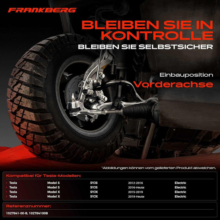 Frankberg 2x Spurstangenkopf Vorderachse Links Rechts Kompatibel mit Model S 5YJS 2012-2022 Model X