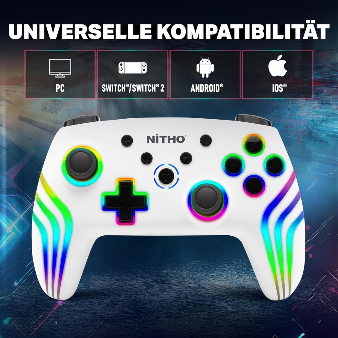NITHO NEXUS Wireless Controller Kompatibel mit Switch/Switch 2/Lite/OLED/PC/Android, Gamepad mit 6 A