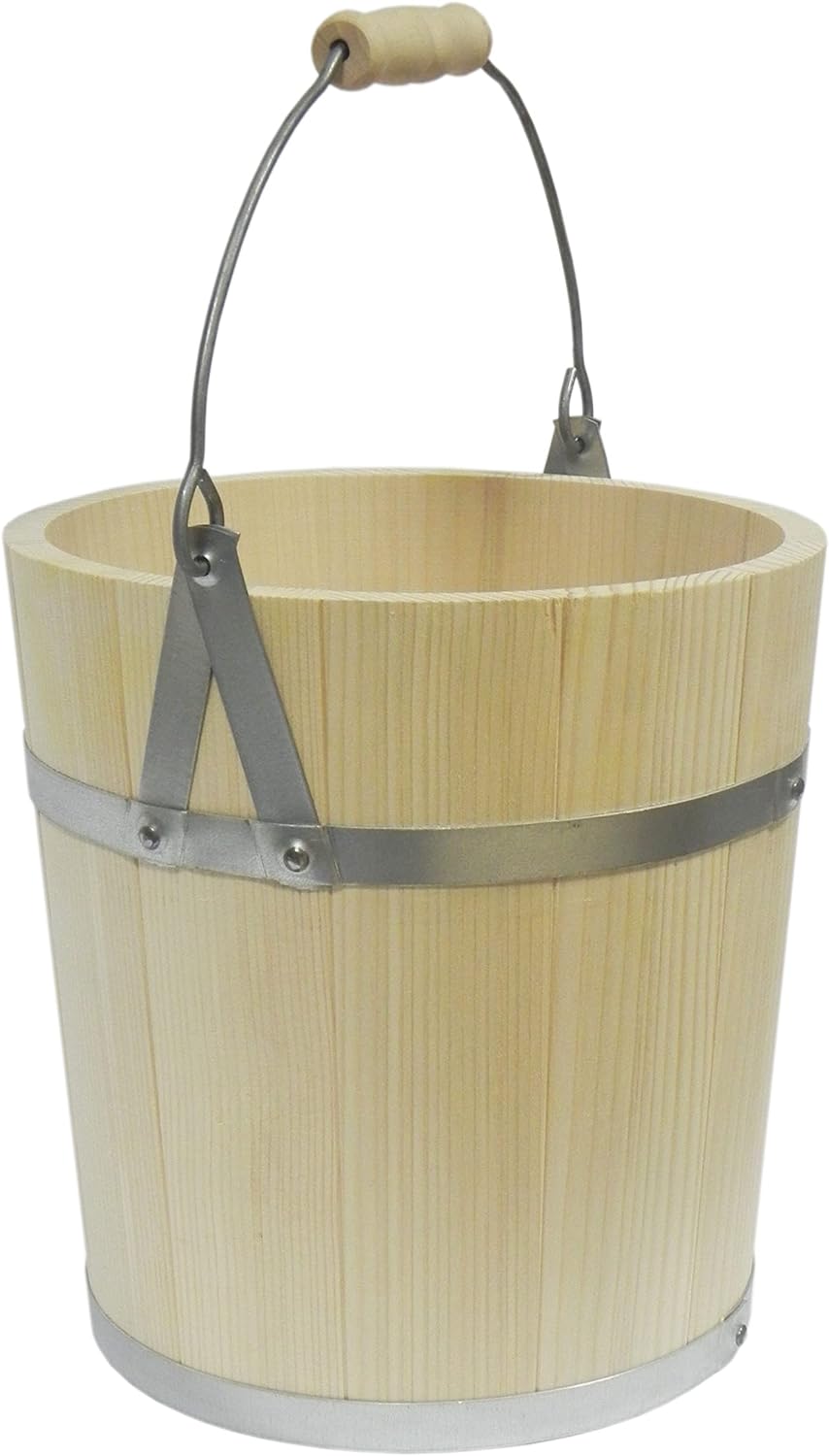 Holzeimer mit Metallgriff 12 Liter