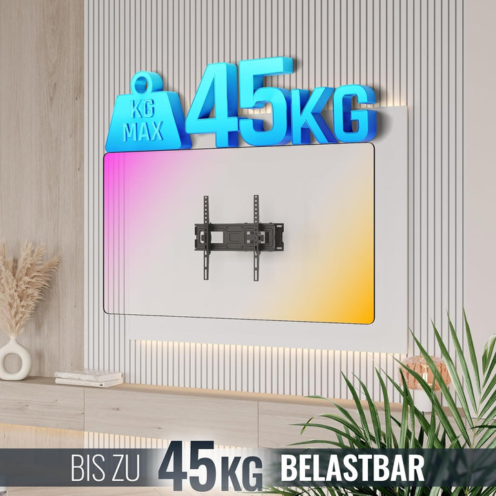 RICOO TV Wandhalterung Fernseher - Schwenkbare TV Wandhalterung Schwenkbar Neigbar für 32-55 Zoll -