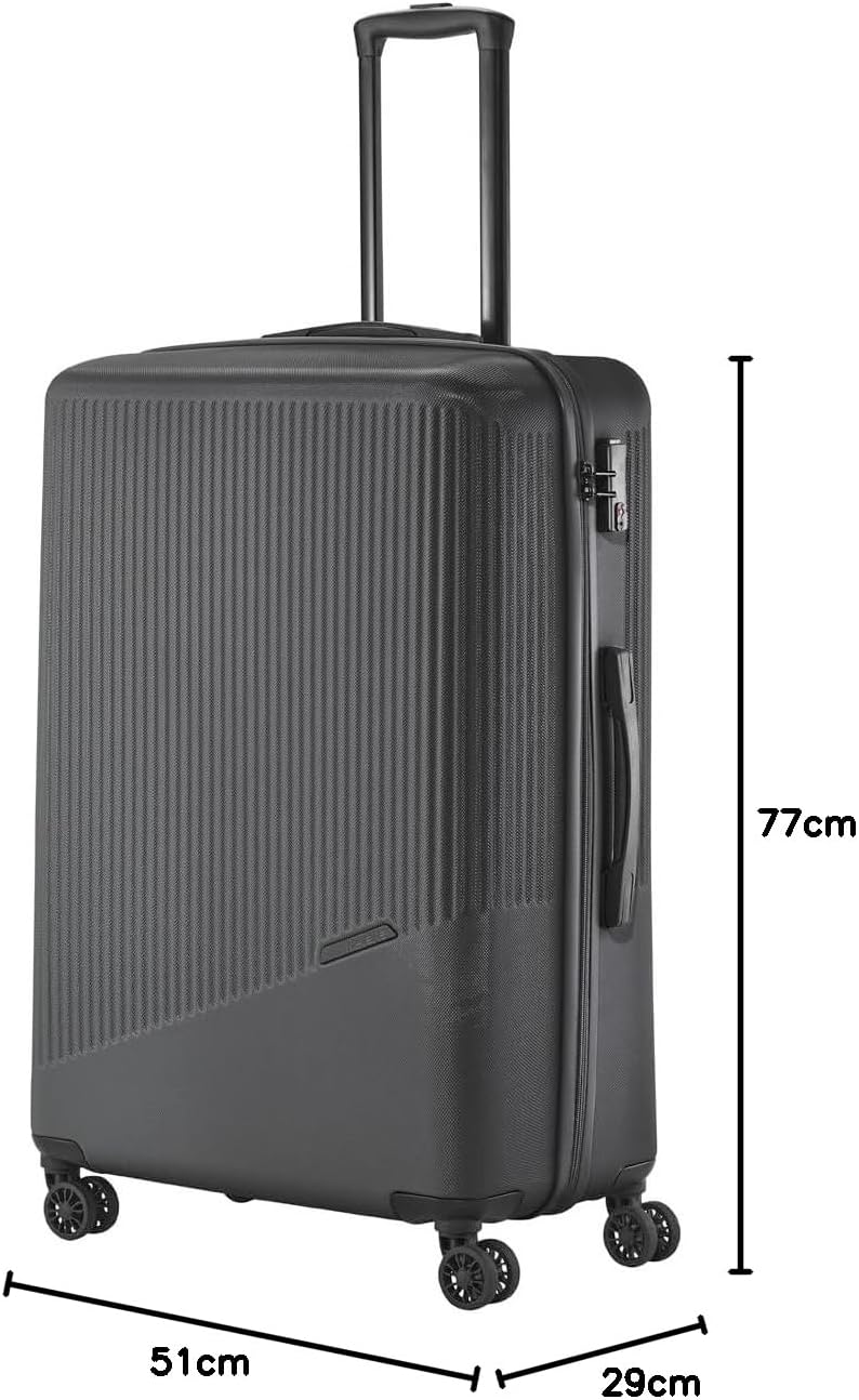 travelite 4-Rad Hartschalenkoffer gross 96 Liter, Gepäck Serie BALI: ABS Hartschalen Trolley mit TSA