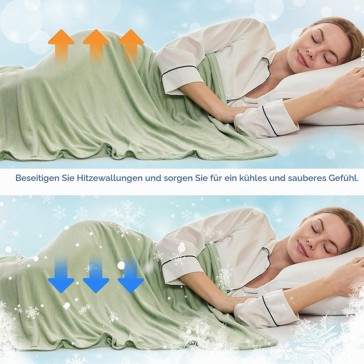 EMME Kühldecke Kühlende Decke, Arc-Chill Q-Max>0,5, 228 x228 cm, 2 in 1 Doppelseitige Dünne Sommerde