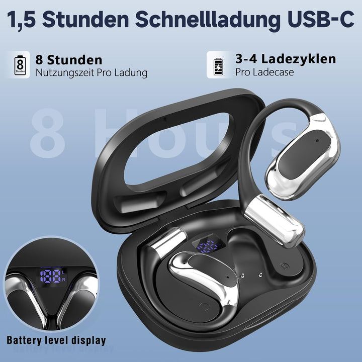 KI Übersetzer Kopfhörer mit Echtzeit Übersetzung, Bluetooth 5.4, HiFi Sound, LED Batteriestandsanzei