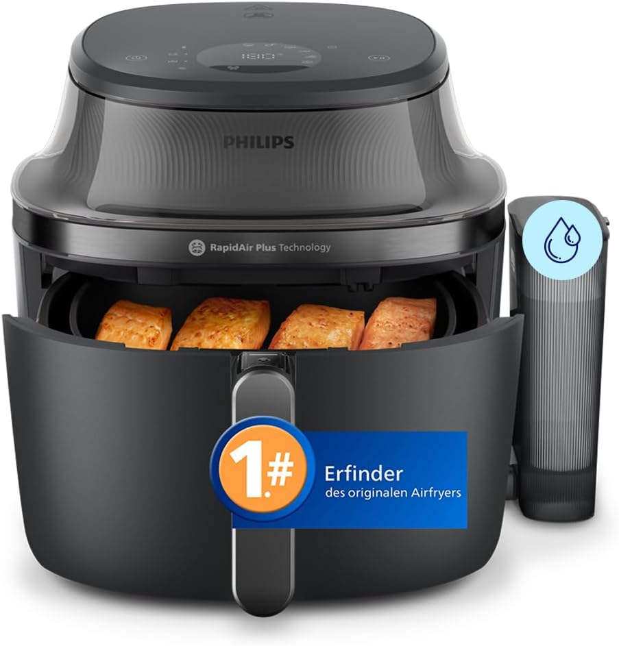 Philips Steam Airfryer 5000 Series Heissluftfritteuse mit Dampfgar-Funktion, Steam, Airfry, SteamFry