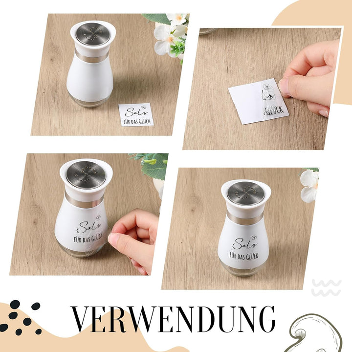 Sinmoe Hochzeitsgeschenk für Brautpaar Brotkorb Salz und Pfefferstreuer Jute Weinbeutel Hochzeitskar