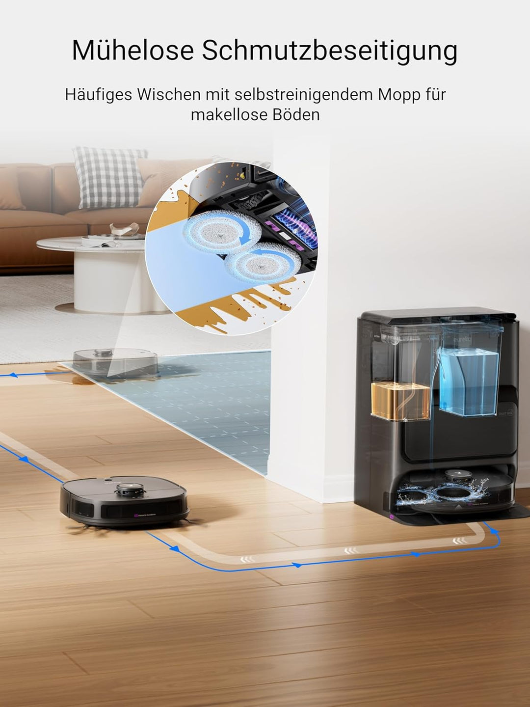 Eureka J12 Ultra Roboterstaubsauger mit Wischfunktion (Selbstentleerung, Wasch- und Trocknung), 5000