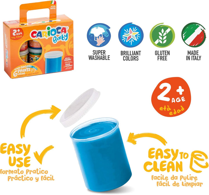 CARIOCA Baby 2+ Set | Malvorlagen für Kinder mit Markern, Buntstiften, Maxi-Stiften und Fingerfarbe