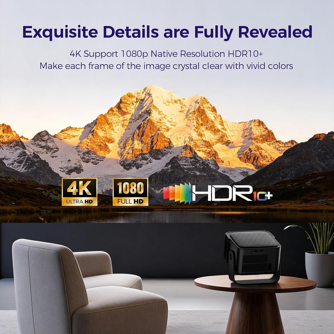 Beamer [Google TV 50000+ Apps & 4K 8K Support 1080p Native Auflösung & Automatische Bildschirmkorrek