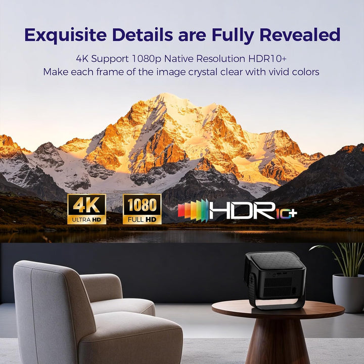 Beamer [Google TV 50000+ Apps & 4K 8K Support 1080p Native Auflösung & Automatische Bildschirmkorrek