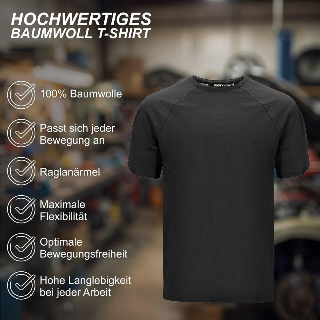 PUMA Workwear Herren Shirt aus 100% Baumwolle - Strapazierfähiges und atmungsaktives Gewebe - Bequem